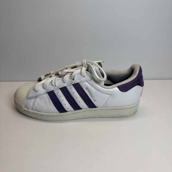 Adidas Womens US 6.5 Superstar FV3373 White Purple Sneakers Blokecore Y2K Street - Picture 2 of 16